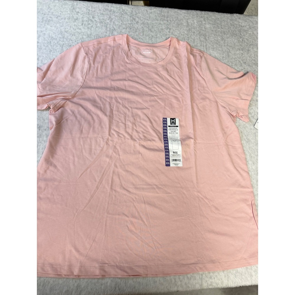 Member's Mark Womens XXL Essential Crewneck Short Sleeve Tee Daylily Pink NEW.